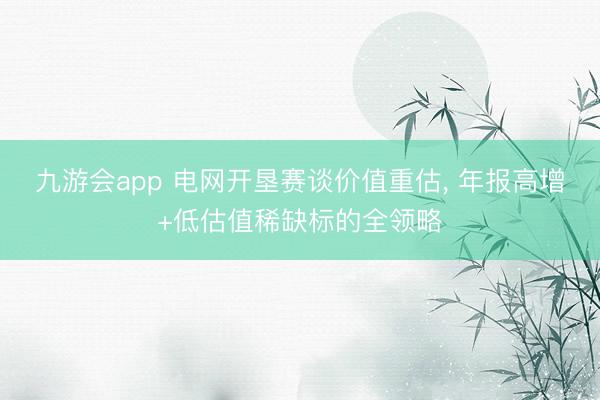 九游会app 电网开垦赛谈价值重估, 年报高增+低估值稀缺标的全领略